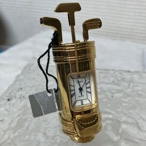 Linden Gold Golf Bag Clock